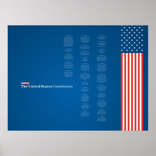 Poster Econo USA Constition American Flagga (Framsidan)