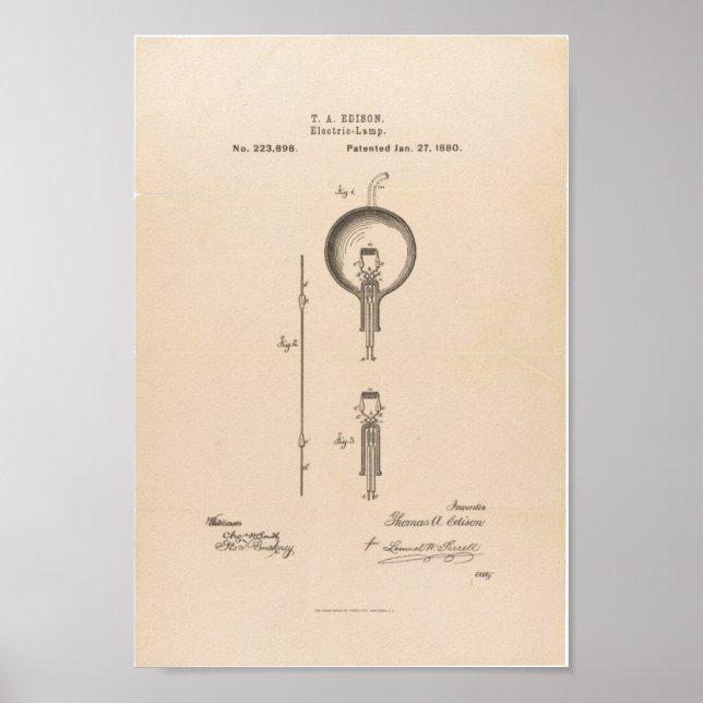 Poster/Edison Light Bulb Patent Poster (Framsidan)