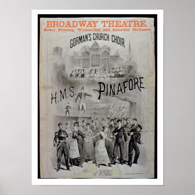 Poster efter "HMS Pinafor", som utfördes av Gorman (Framsidan)