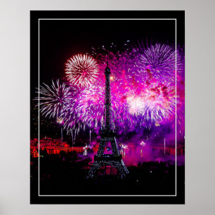 Poster-Eiffel Torn Fireworks 16 x 20 tum Poster