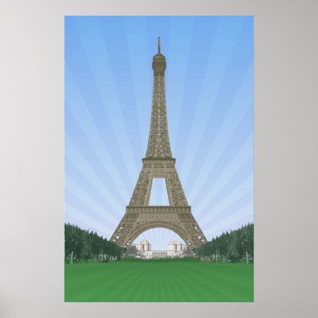 Poster: Eiffel Torn Paris: Vector Teckning Poster (Framsidan)