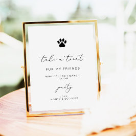 poster elegant Calligraphy Pet Pawty Favty-tecken