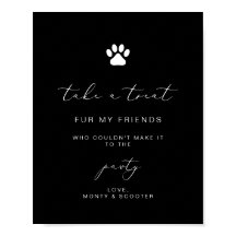 poster elegant Calligraphy Pet Pawty Favty-tecken