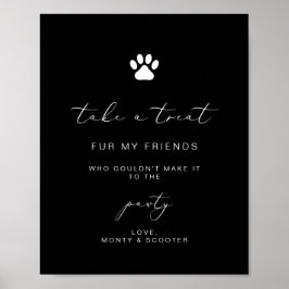 poster elegant Calligraphy Pet Pawty Favty-tecken
