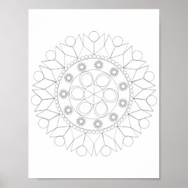 Poster - Elegant Mandala Pattern to Color