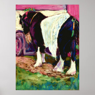 Poster eller skriv ut Shire Horse: Mjuk pastellmål
