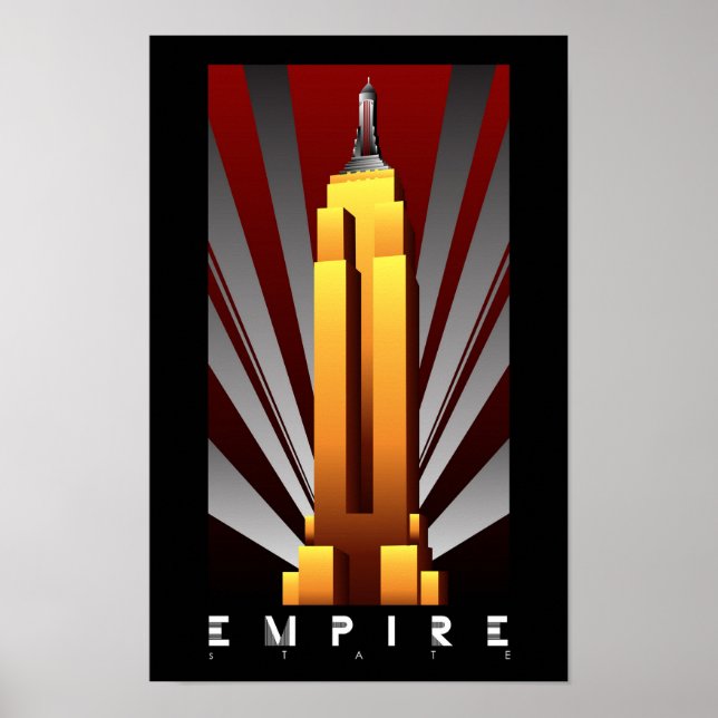 Poster - Empire state Byggande Art Deco (Framsidan)