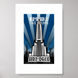 Poster - Empire state Byggande Art Deco
