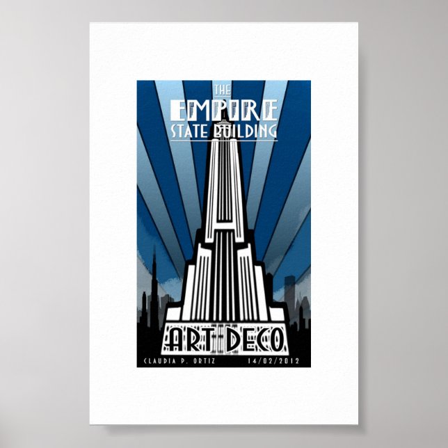 Poster - Empire state Byggande Art Deco (Framsidan)