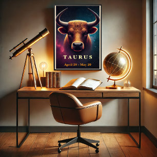 Poster en Cosmic Taurus Bull Zodiac
