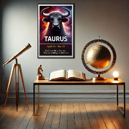 Poster en Cosmic Taurus Bull Zodiac