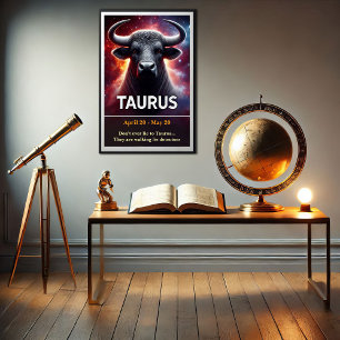 Poster en Cosmic Taurus Bull Zodiac