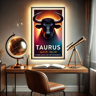 Poster en Cosmic Taurus Bull Zodiac