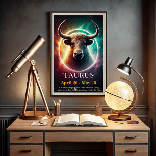 Poster en Cosmic Taurus Bull Zodiac