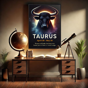 Poster en Cosmic Taurus Bull Zodiac