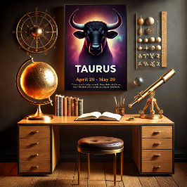 Poster en Cosmic Taurus Bull Zodiac