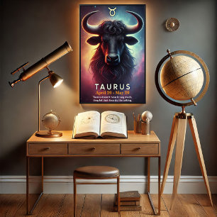 Poster en Cosmic Taurus Bull Zodiac