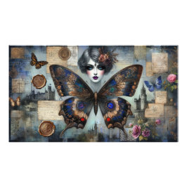 Poster Ephemera Victorian Dam Gothic Butterfly