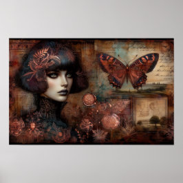 Poster Ephemera Victorian Dam Gothic Butterfly