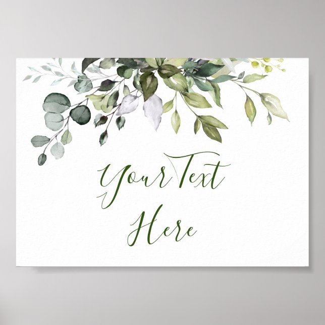 Poster Eucalyptus Greenery-skylt (Framsidan)