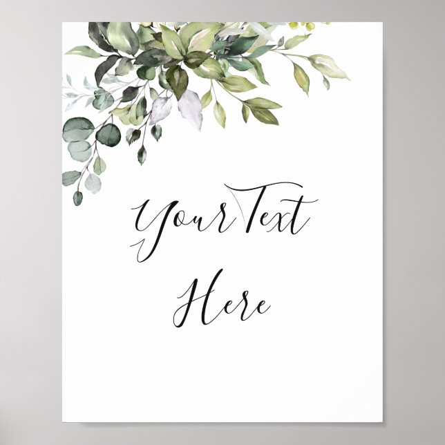 Poster Eucalyptus Greenery-skylt (Framsidan)