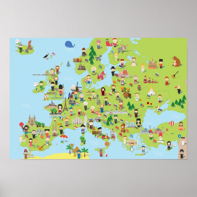 Poster - Europas geografiska historia Skolor (Framsidan)