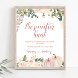 Poster Fall Pumpkin Nappar Hunt Baby Shower Game