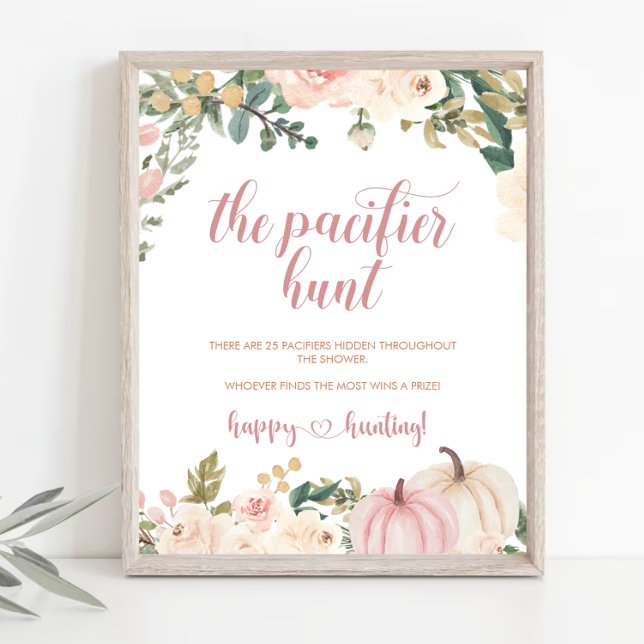 Poster Fall Pumpkin Nappar Hunt Baby Shower Game (Skapare uppladdad)