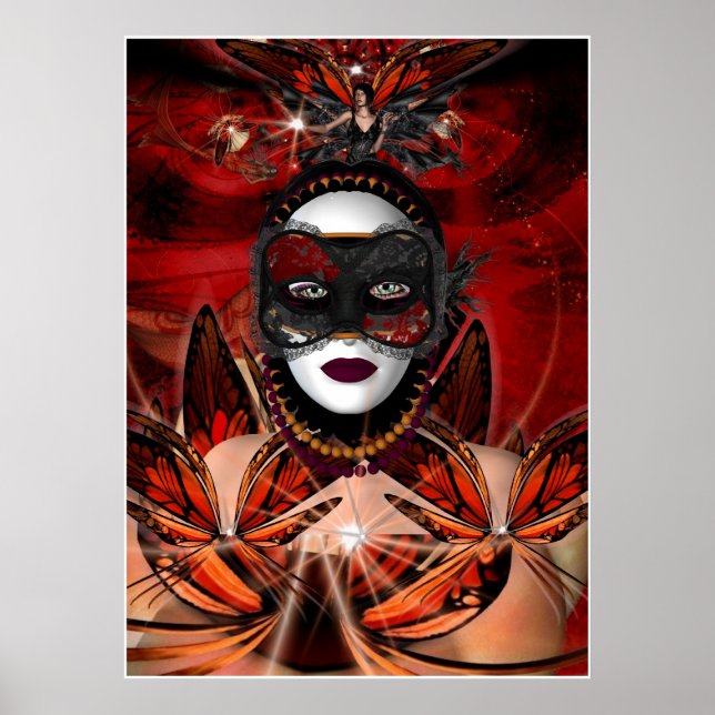 Poster Fantasy Art Butterfly Queen No gräns (Framsidan)
