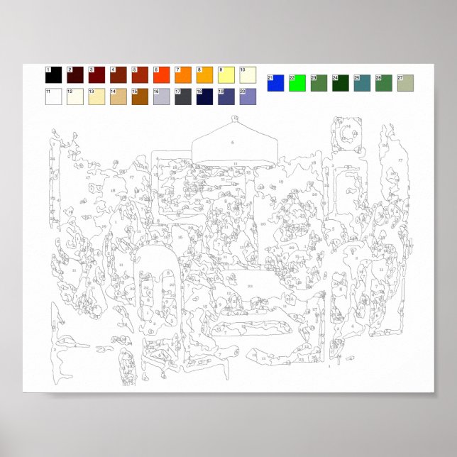 Poster Färg efter nummer: Hundar spelar upp Poker  (Framsidan)