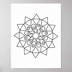 Poster - Färg i denna enkla Mandala-design