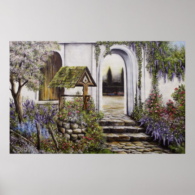 Poster färg med fullt för daggträdgård (Framsidan)