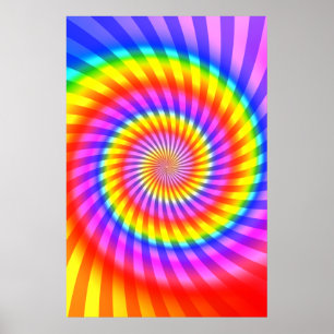 Poster: Färgat Spiral Mönster Poster