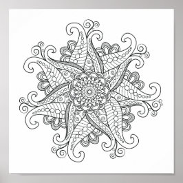 Poster färgning av Mandala
