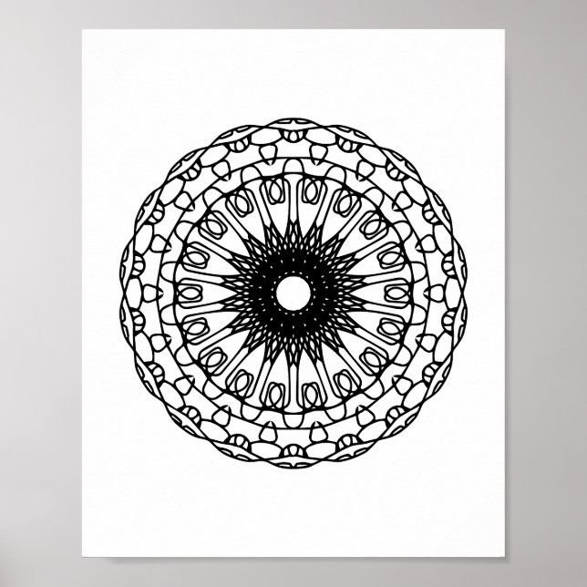 Poster färgning av Page Mandala DIY Wall Art (Framsidan)