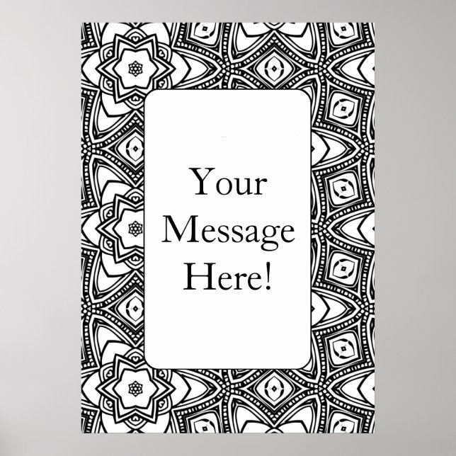 Poster färgningssida för geometrisk Mönster-Vuxen  (Framsidan)