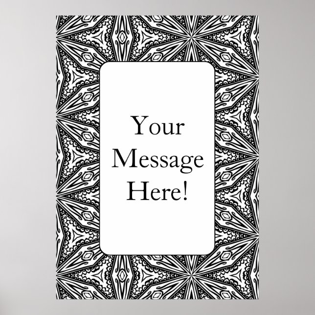 Poster färgningssida för geometrisk Mönster-Vuxen  (Framsidan)