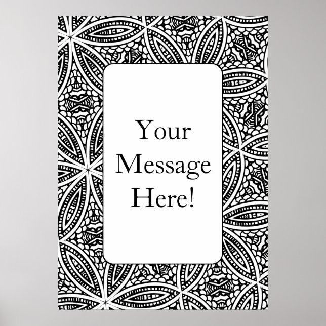 Poster färgningssida för geometrisk Mönster-Vuxen  (Framsidan)