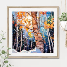 Poster färgsfärg för skogen
