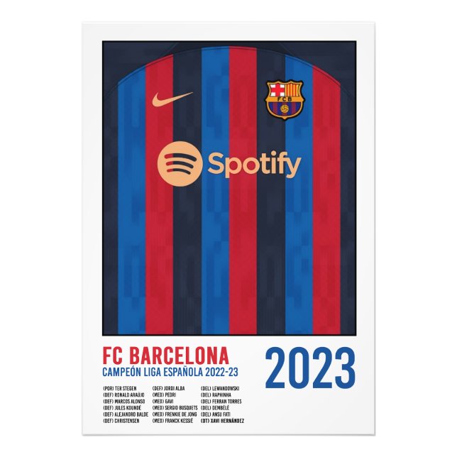 Poster FC Barcelona Campeón de Liga 2023 (Framsidan)