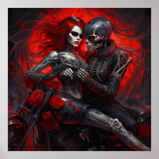 Poster Femme Intrépide à Moto (Framsidan)