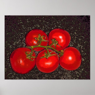Poster - Five Tomatoes on the Vine