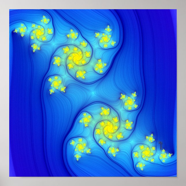 Poster Flödesutskrift av Linjer (12 x 12 tum) (Framsidan)