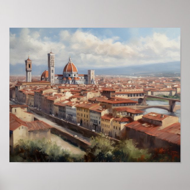 Poster Florence Italien Painting Art Print (Framsidan)