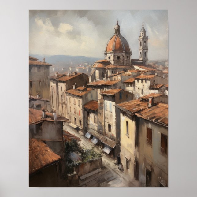 Poster Florence Italien Painting Art Print (Framsidan)