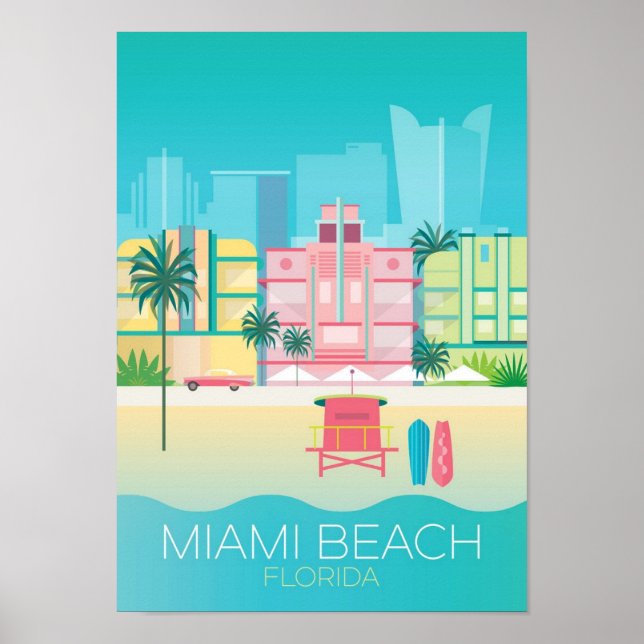 Poster - Florida Miami Beach Travel (Framsidan)