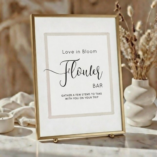 Poster FLOWER BAR for bridal showers.  (Skapare uppladdad)