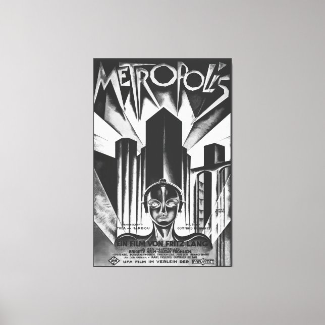 Poster för 1927 science fiction-filmens Metropol Canvastryck (Framsida)