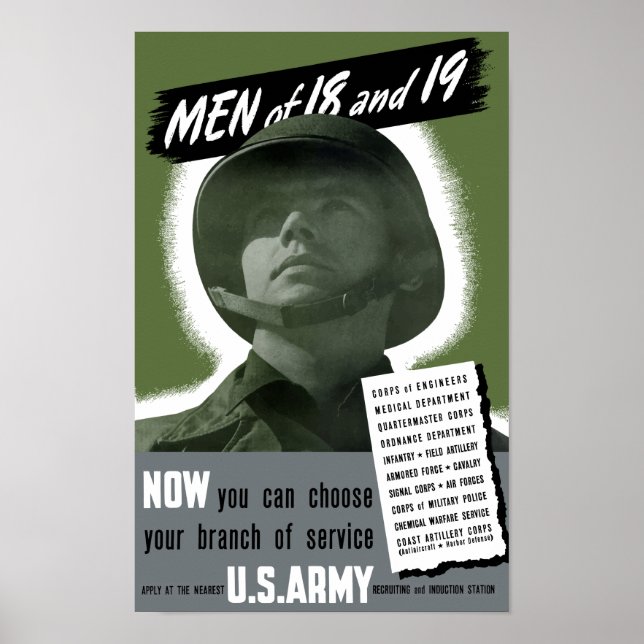 Poster för armérekrytering - WWII (Framsidan)