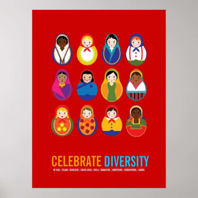 Poster för att fira mångkulturella minnesdagar för (Framsidan)